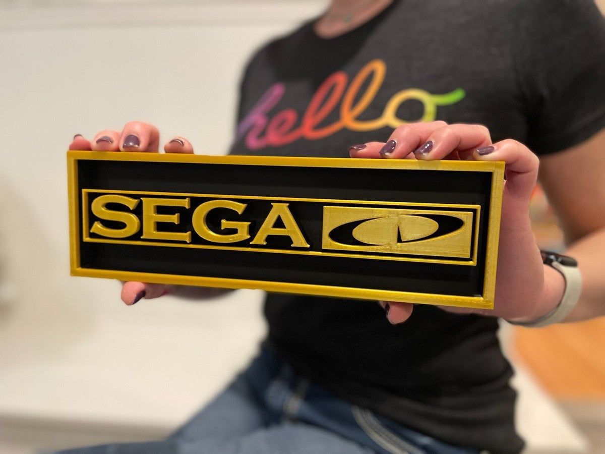 SEGA CD 3D printed game console placard, multi-color|297170872891