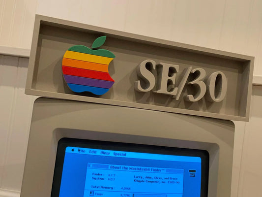 APPLE Macintosh SE/30 3D printed placard, retro PC sign, multi-color|297170758338