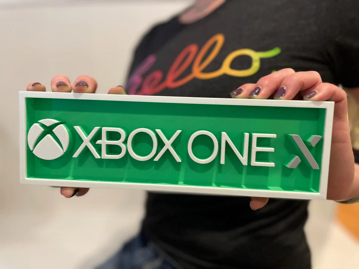 XBOX ONE X 3D printed game console placard, multi-color|297171155169