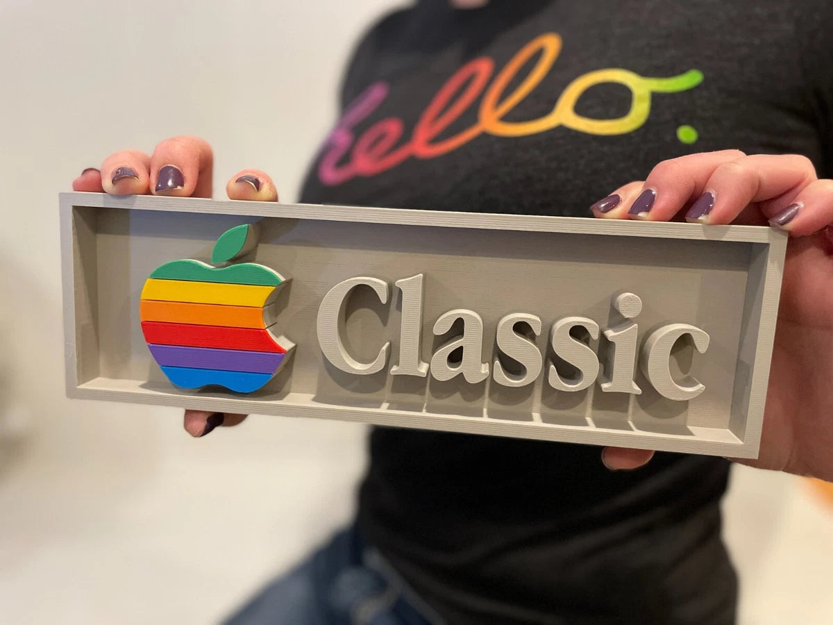 APPLE Macintosh Classic 3D printed placard, retro PC sign, multi-color|297170749210