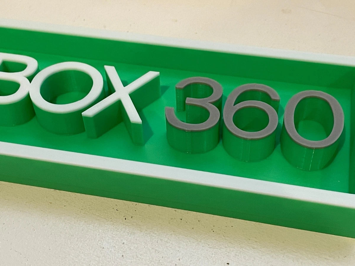 XBOX 360 3D printed game console placard, multi-color|297170942800
