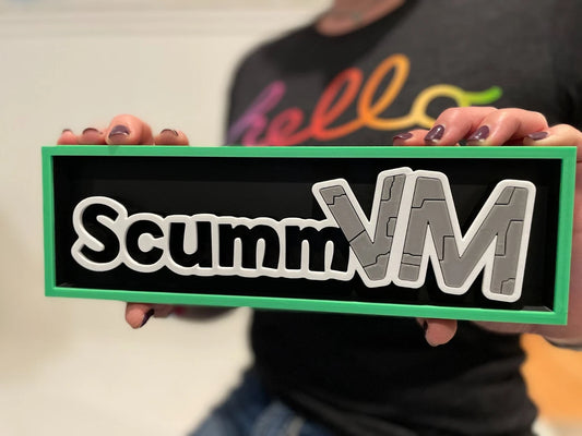 SCUMM VM 3D printed game console placard, multi-color|297170871730