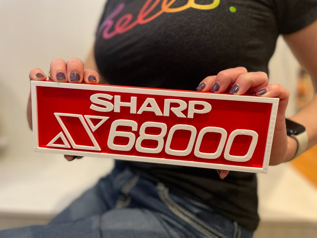 SHARP X68000 3D printed game console placard, multi-color|297170900447