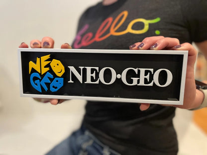 NEO GEO 3D printed game console placard, retro sign, multi-color|297170816774