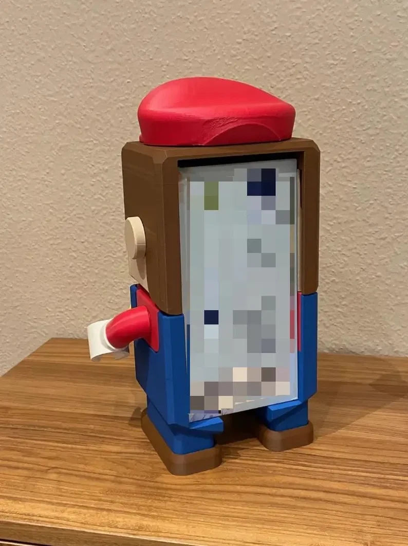 Super Mario tissue box holder dispenser, desk decoration, weighted and posable|296725613987