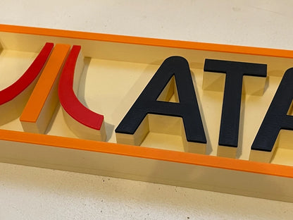 ATARI 3D printed game console placard, retro console sign, multi-color|297170686028