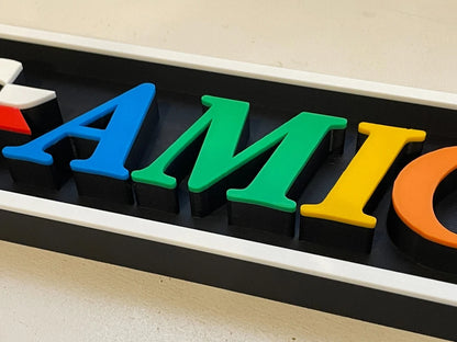 COMMODORE AMIGA 3D printed game console placard, retro console sign, multi-color|297170715588