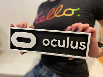 OCULUS 3D printed game console placard, multi-color|297170839177