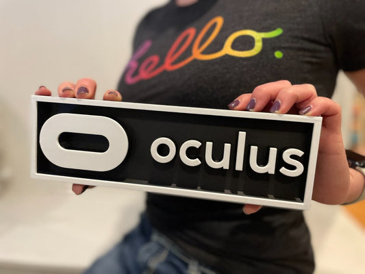 OCULUS 3D printed game console placard, multi-color|297170839177