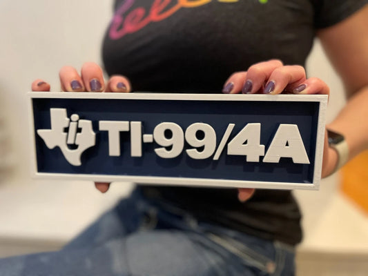 TI-99/4A 3D printed game console placard, multi-color|297170915071