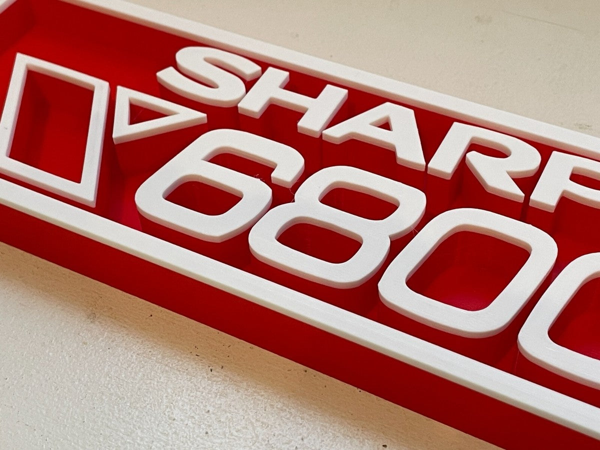 SHARP X68000 3D printed game console placard, multi-color|297170900447