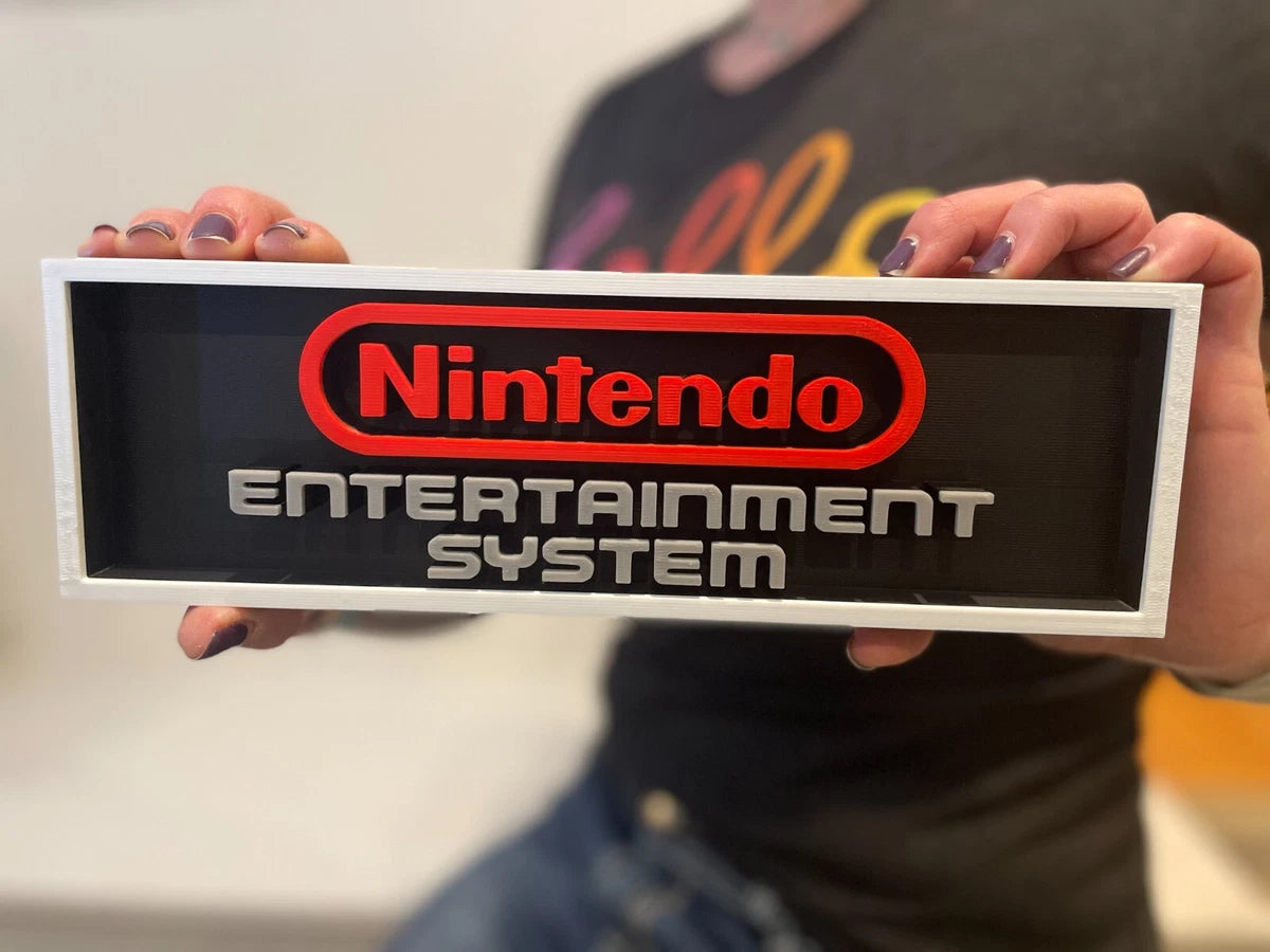 NINTENDO (NES) system 3D printed game console placard, retro sign, multi-color|297170828767