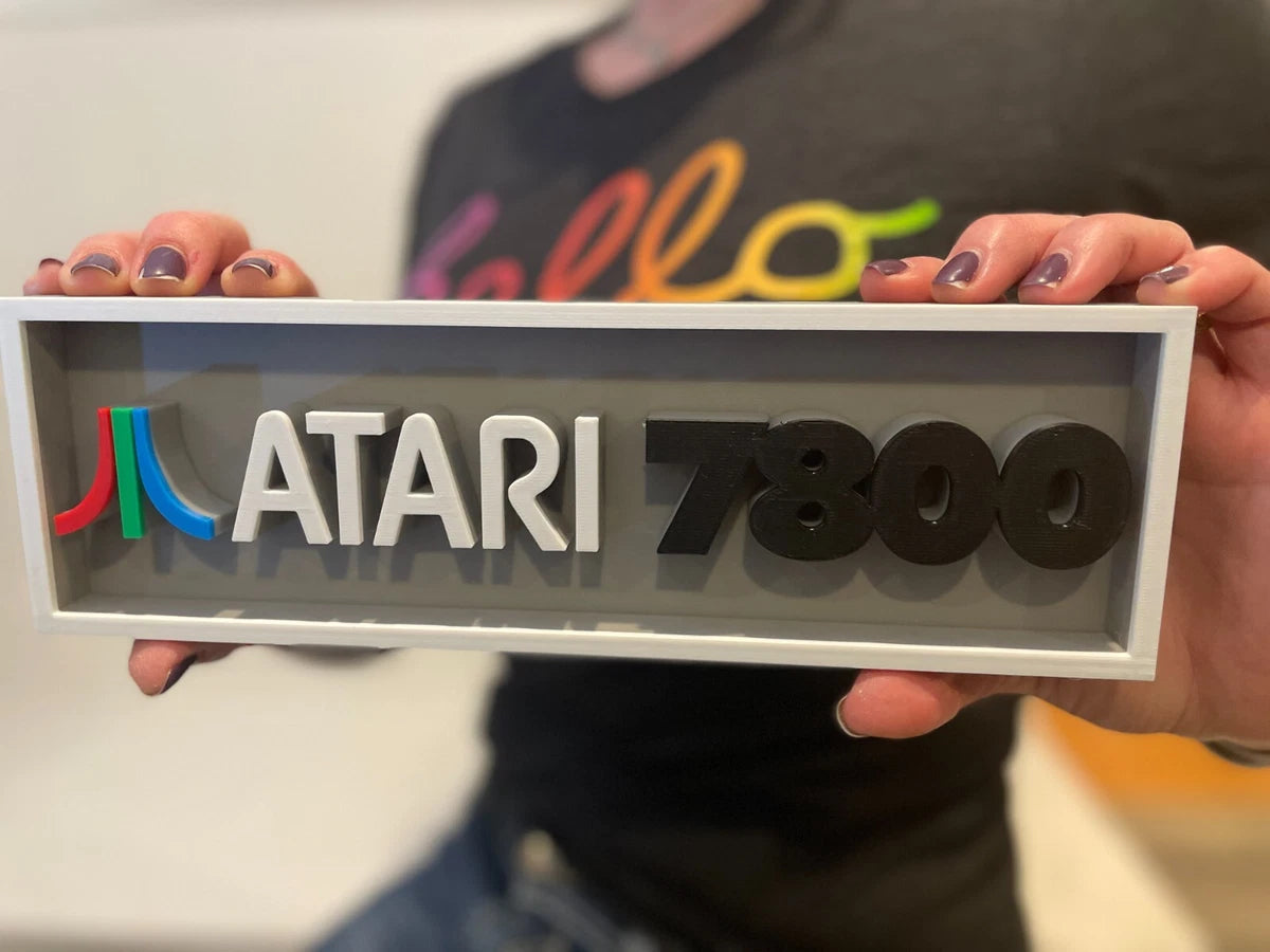 ATARI 7800 3D printed game console placard, retro console sign, multi-color|297170698317