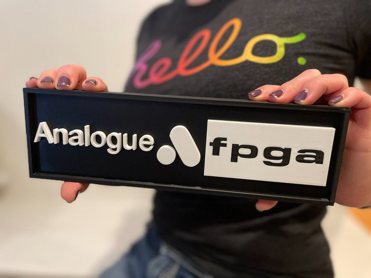 ANALOGUE 3D printed game console placard, retro gaming console sign, multi-color|297167577755