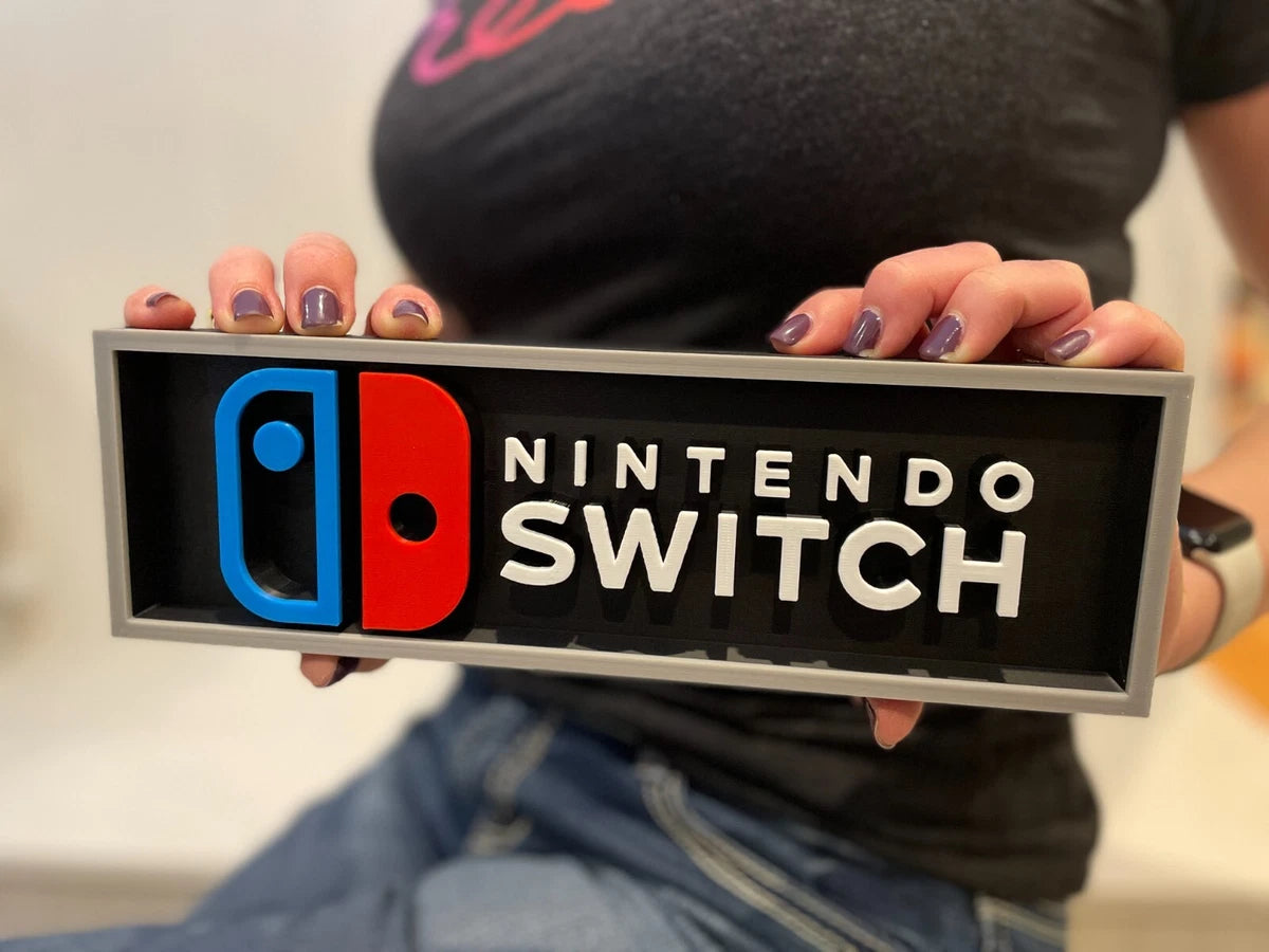 NINTENDO SWITCH 3D printed game console placard, multi-color|297170830873