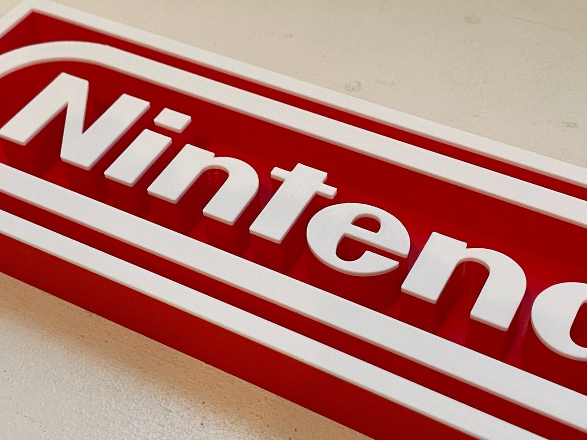 NINTENDO 3D printed game console placard, retro sign, multi-color|297170822384