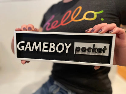 GAME BOY POCKET Gameboy 3D printed game console placard, retro sign, multi-color|297170742401