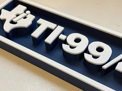 TI-99/4A 3D printed game console placard, multi-color|297170915071