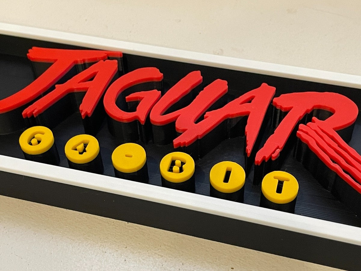 ATARI JAGUAR 3D printed game console placard, retro console sign, multi-color|297170700946