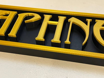 DAPHNE 3D printed game console placard, retro console sign, multi-color|297170718881