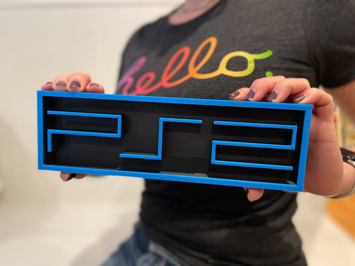 PLAYSTATION 2 (PS2) 3D printed game console placard, multi-color|297170855716