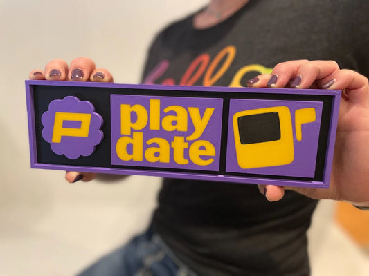 PLAYDATE (Panic) 3D printed game console placard, multi-color|297170854488