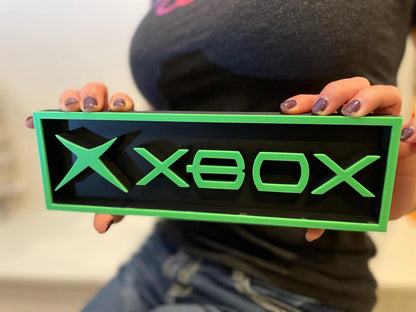 XBOX (classic green) 3D printed game console placard, multi-color|297170951135