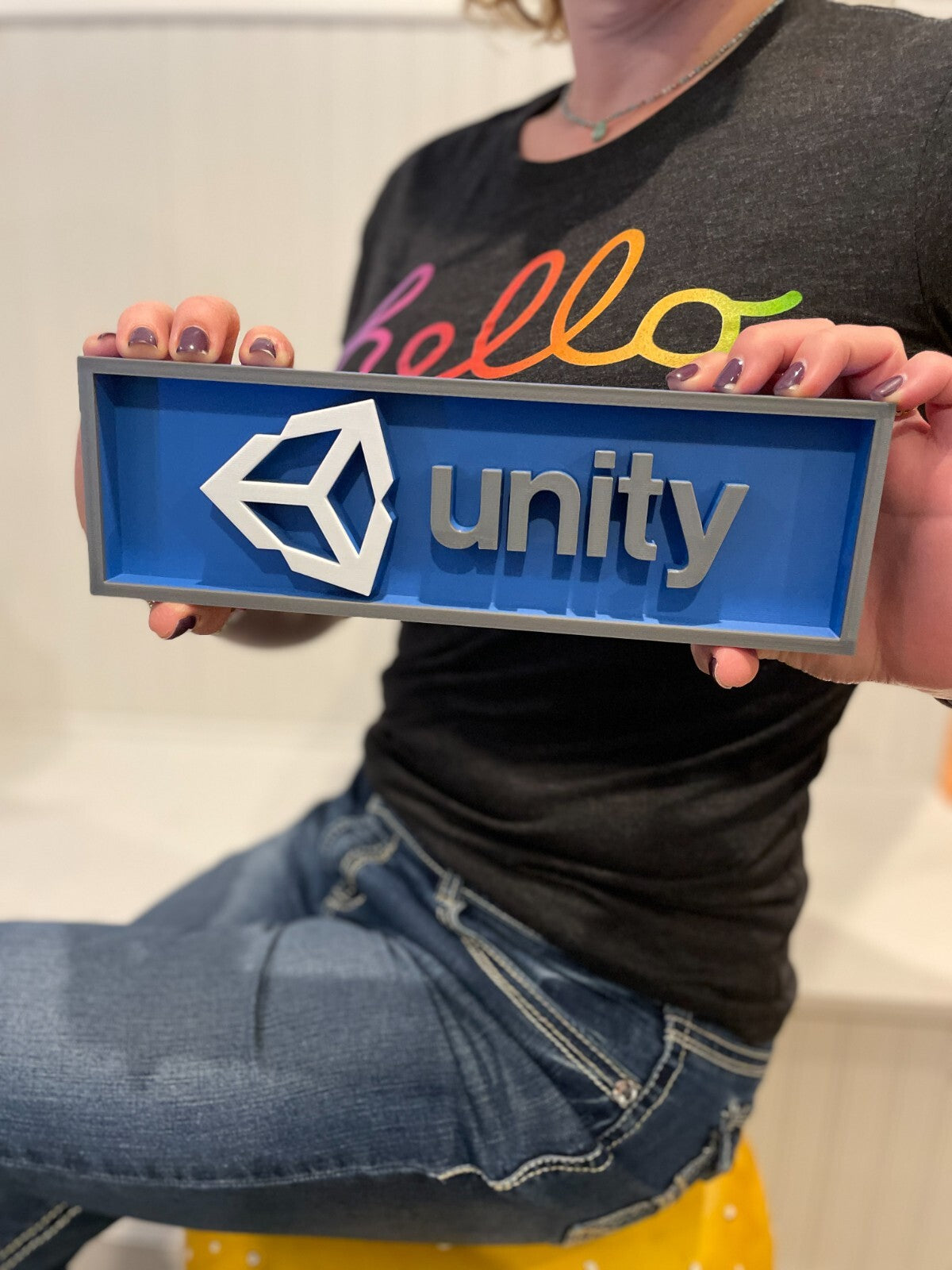 UNITY engine (2017-2021) 3D printed game console placard, multi-color|297170933499