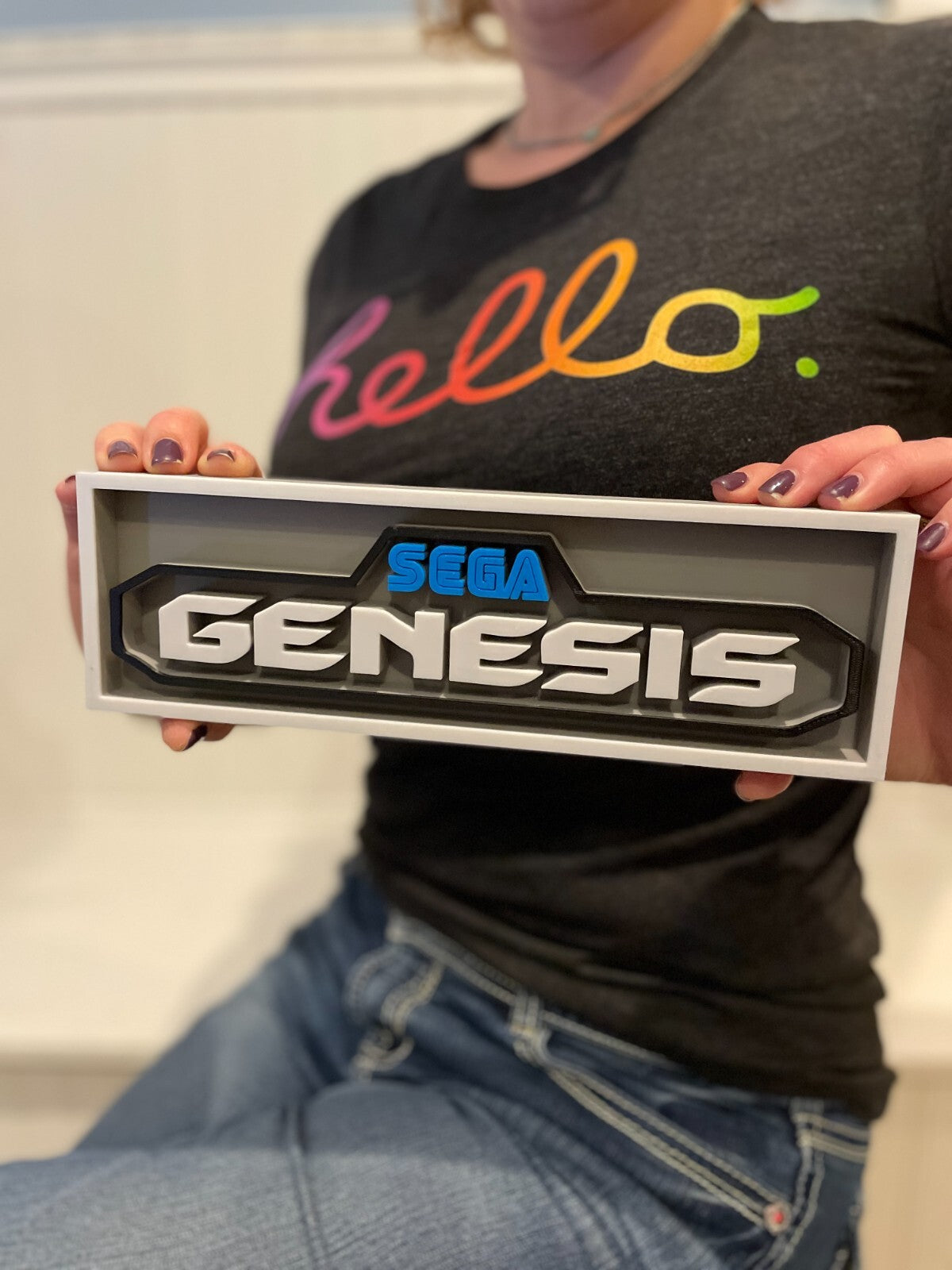 SEGA GENESIS 3D printed game console placard, multi-color|297170877482