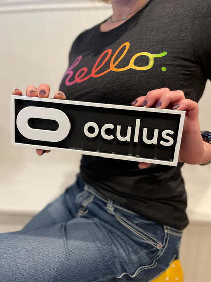 OCULUS 3D printed game console placard, multi-color|297170839177