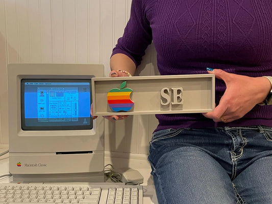 APPLE Macintosh SE 3D printed placard, retro PC sign, multi-color|297170757364
