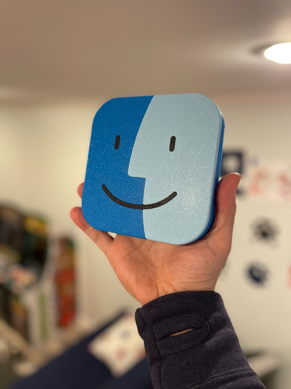 MACINTOSH FINDER ICON LOGO SIGN - 3D PRINTED, 3-COLOR DESKTOP DECOR, 5.5 INCHES|296029376384