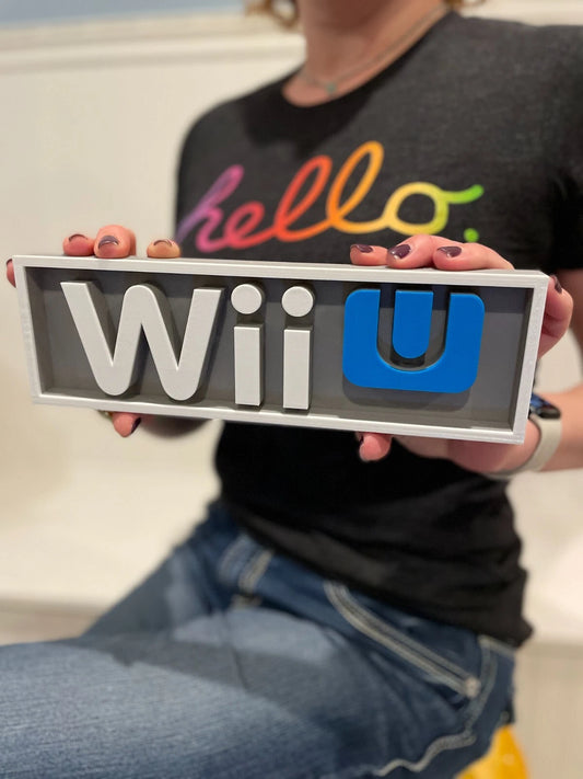 NINTENDO WII U 3D printed game console placard, multi-color|297170834134