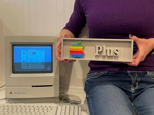 APPLE Macintosh Plus 3D printed placard, retro PC sign, multi-color|297170755789