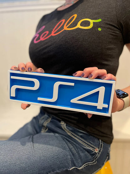 PLAYSTATION 4 (PS4) 3D printed game console placard, multi-color|297170857142