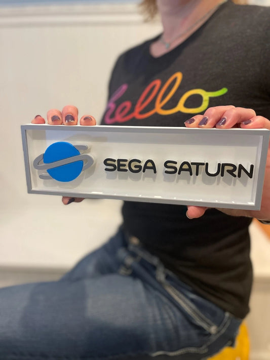SEGA SATURN 3D printed game console placard, multi-color|297170889866