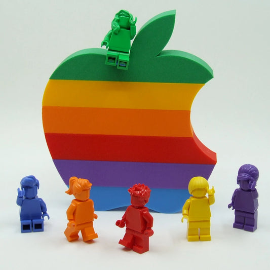 VINTAGE APPLE MACINTOSH LOGO DISPLAY/DECORATION/SIGN/PAPERWEIGHT, 6-COLOR PRINT|295823788929