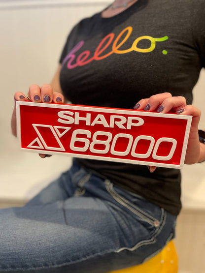 SHARP X68000 3D printed game console placard, multi-color|297170900447
