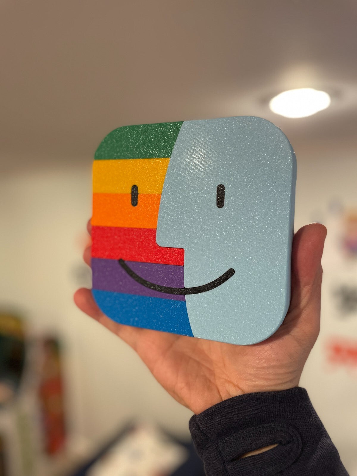 APPLE MACINTOSH FINDER RAINBOW LOGO DISPLAY/SIGN/PAPERWEIGHT, 8-COLOR 3D PRINTED|296029381360