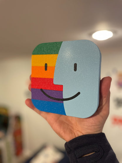 APPLE MACINTOSH FINDER RAINBOW LOGO DISPLAY/SIGN/PAPERWEIGHT, 8-COLOR 3D PRINTED|296029381360