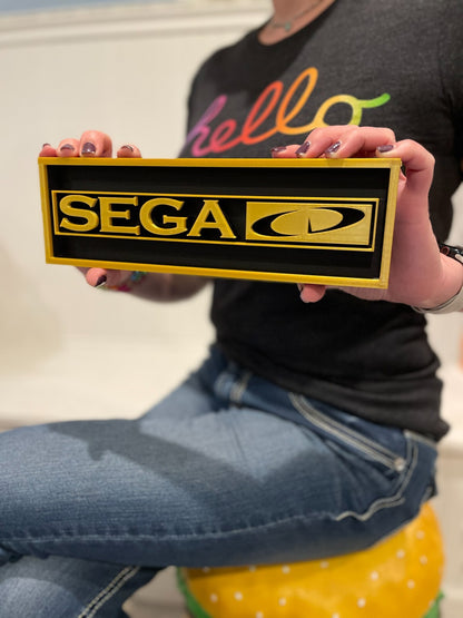 SEGA CD 3D printed game console placard, multi-color|297170872891