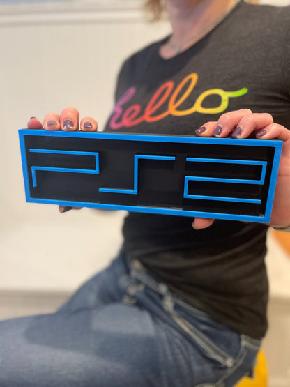 PLAYSTATION 2 (PS2) 3D printed game console placard, multi-color|297170855716