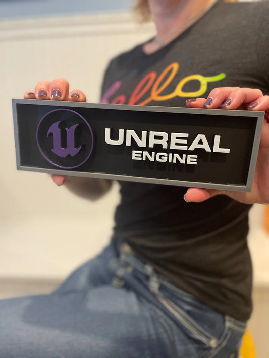UNREAL ENGINE 3D printed game console placard, multi-color|297170935995