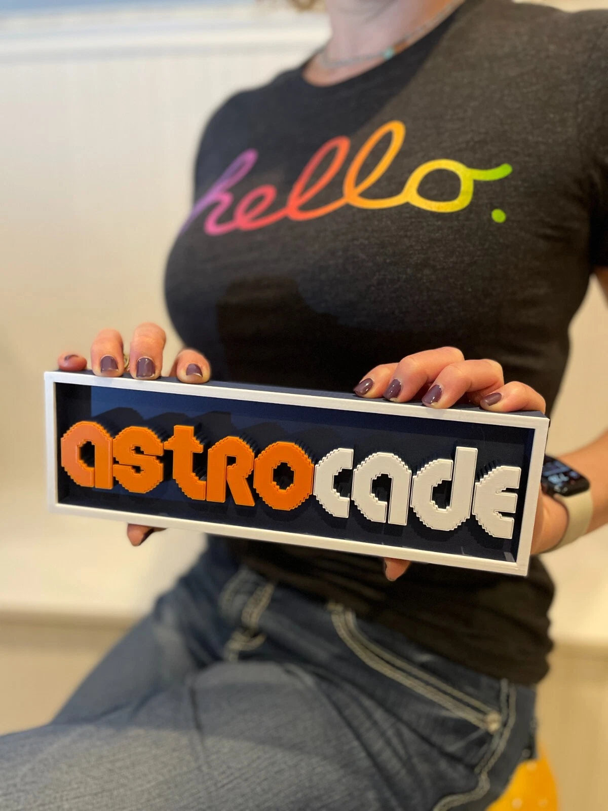 ASTROCADE 3D printed game console placard, retro console sign, multi-color