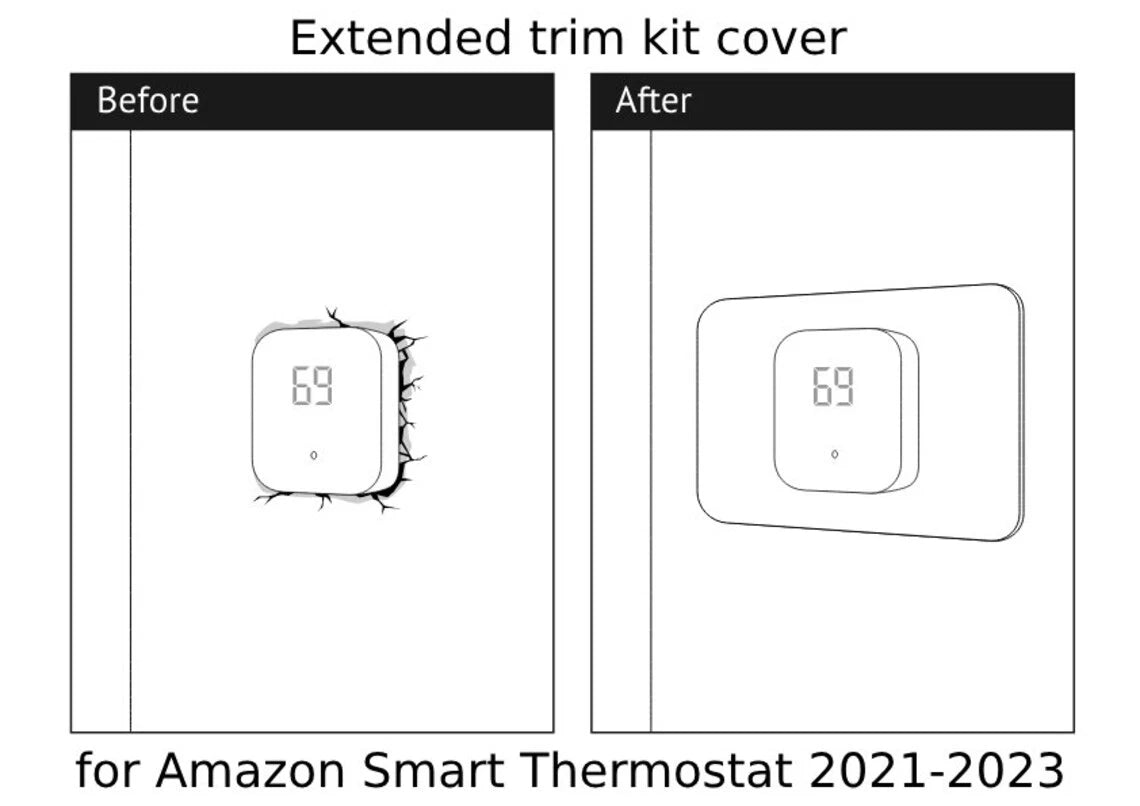 AMAZON SMART THERMOSTAT EXTENDED WALL PLATE TRIM COVER (2021-2023), two sizes|296049582940