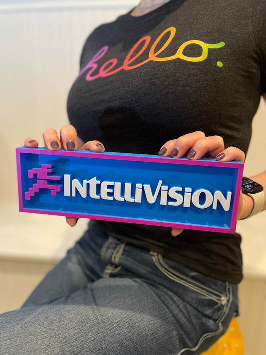 INTELLIVISION 3D printed game console placard, retro sign, multi-color|297170747080