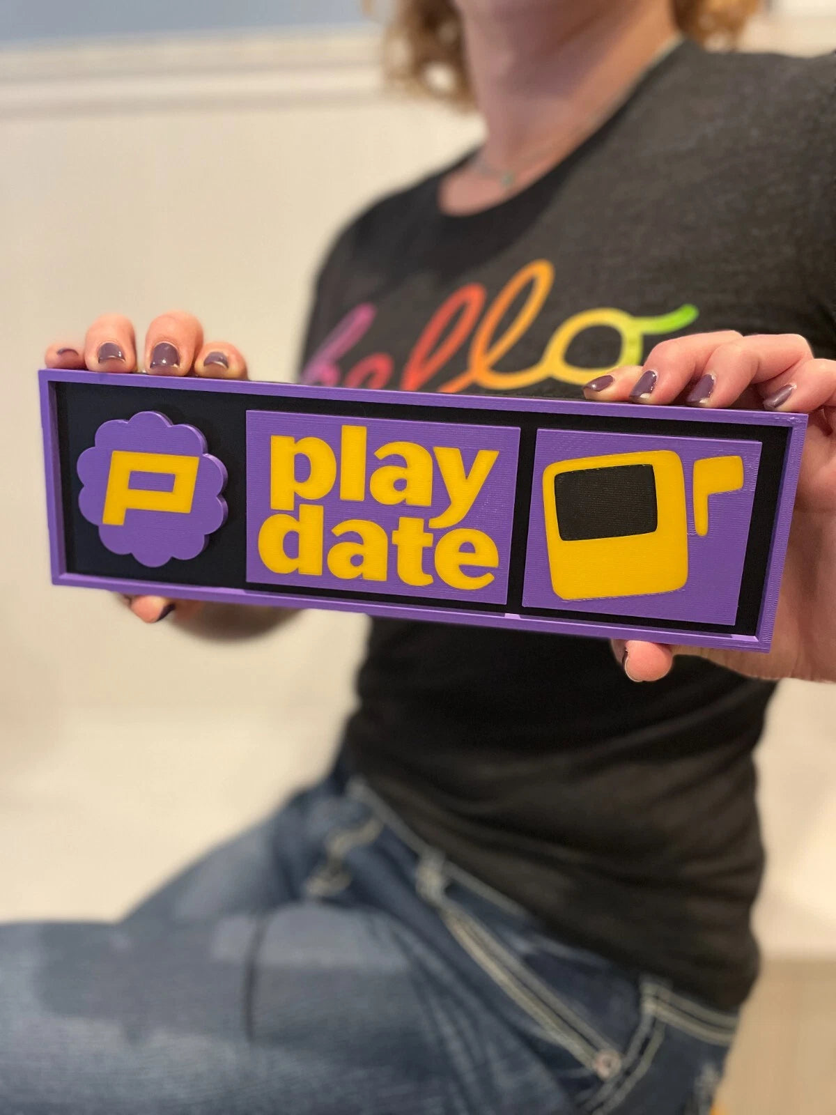 PLAYDATE (Panic) 3D printed game console placard, multi-color|297170854488