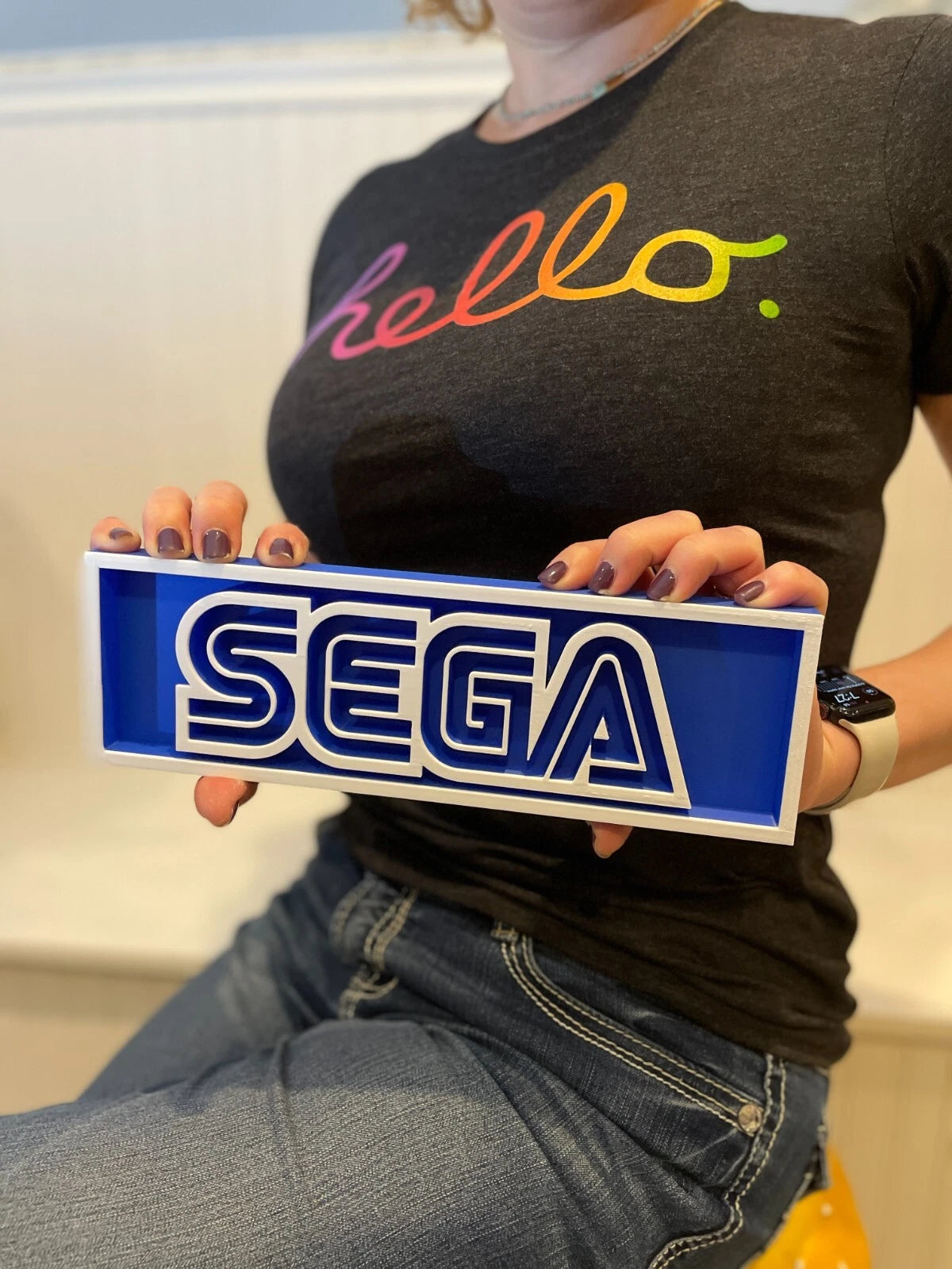 SEGA 3D printed game console placard, multi-color|297170894526