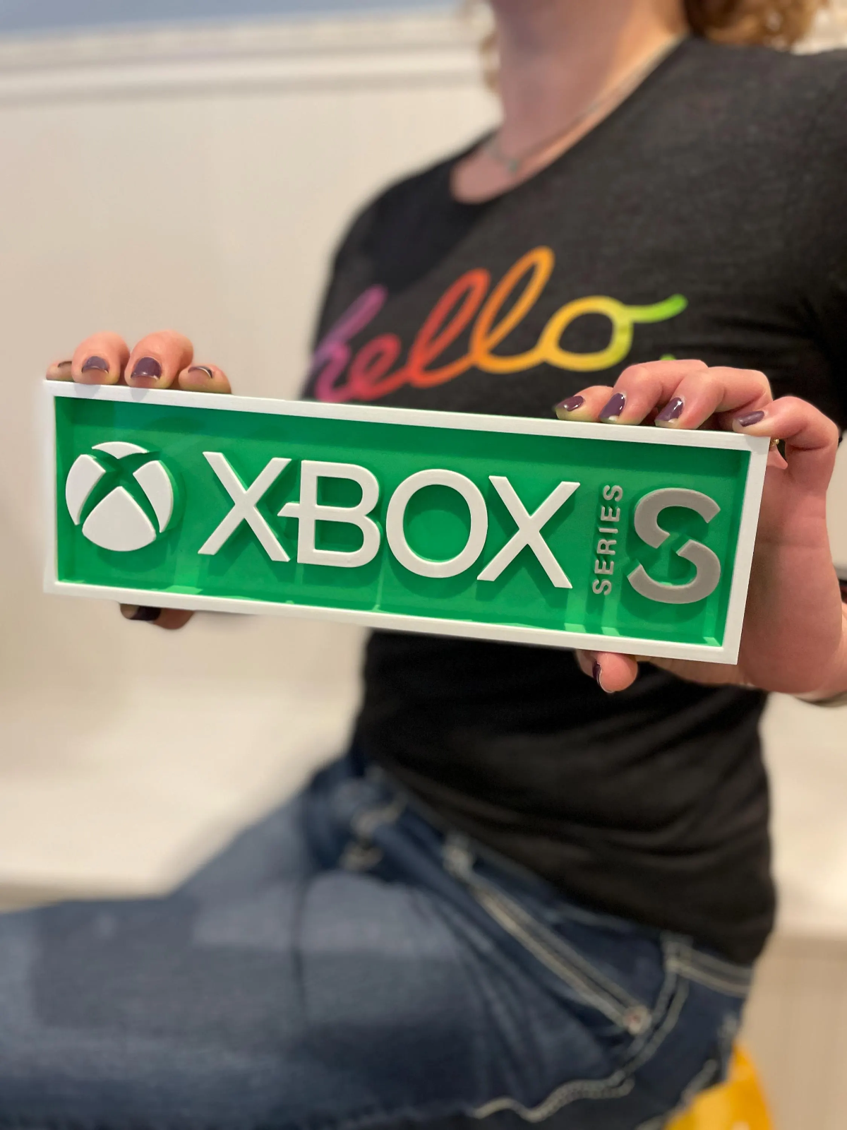 XBOX SERIES S 3D printed game console placard, multi-color|297171164874