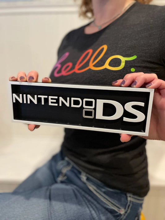 NINTENDO DS 3D printed game console placard, retro sign, multi-color|297170824603